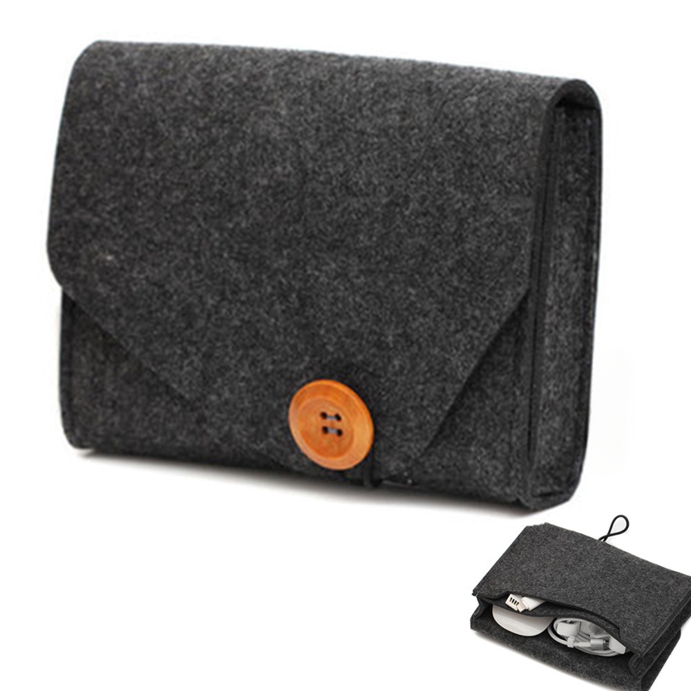 Tech Accessories Case - حقيبة تخزين اللباد المحمولة للسفر في