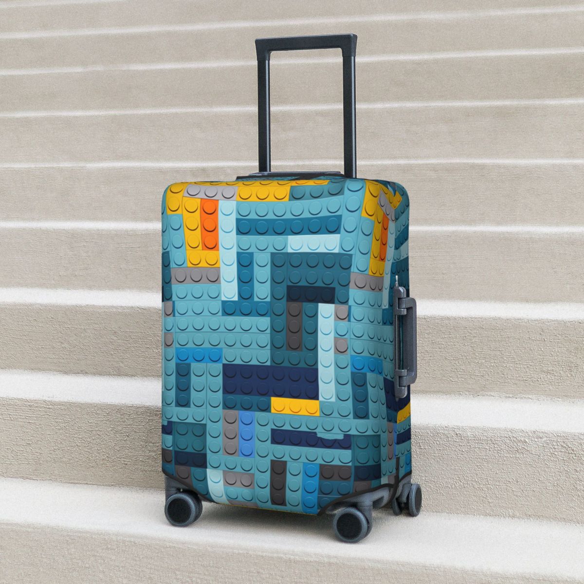 Tech Accessories Case - غطاء حقيبة سفر بتصميم مكعبات بيكسل